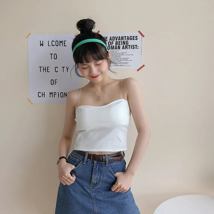 [Korean Style] Belle 5 Colors thin strap Cotton Camis