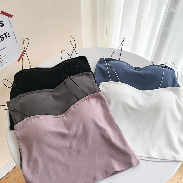 [Korean Style] Belle 5 Colors thin strap Cotton Camis