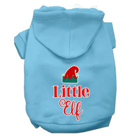 Little Elf Screen Print Dog Hoodie Baby Blue Xl