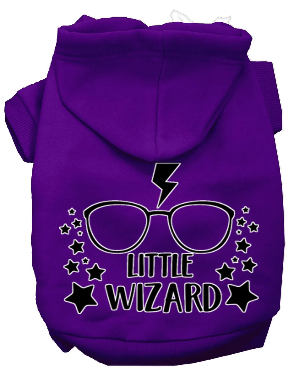 Little Wizard Screen Print Dog Hoodie Purple M