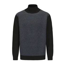 Men's Mock Neck Diamond Knitted Sweater