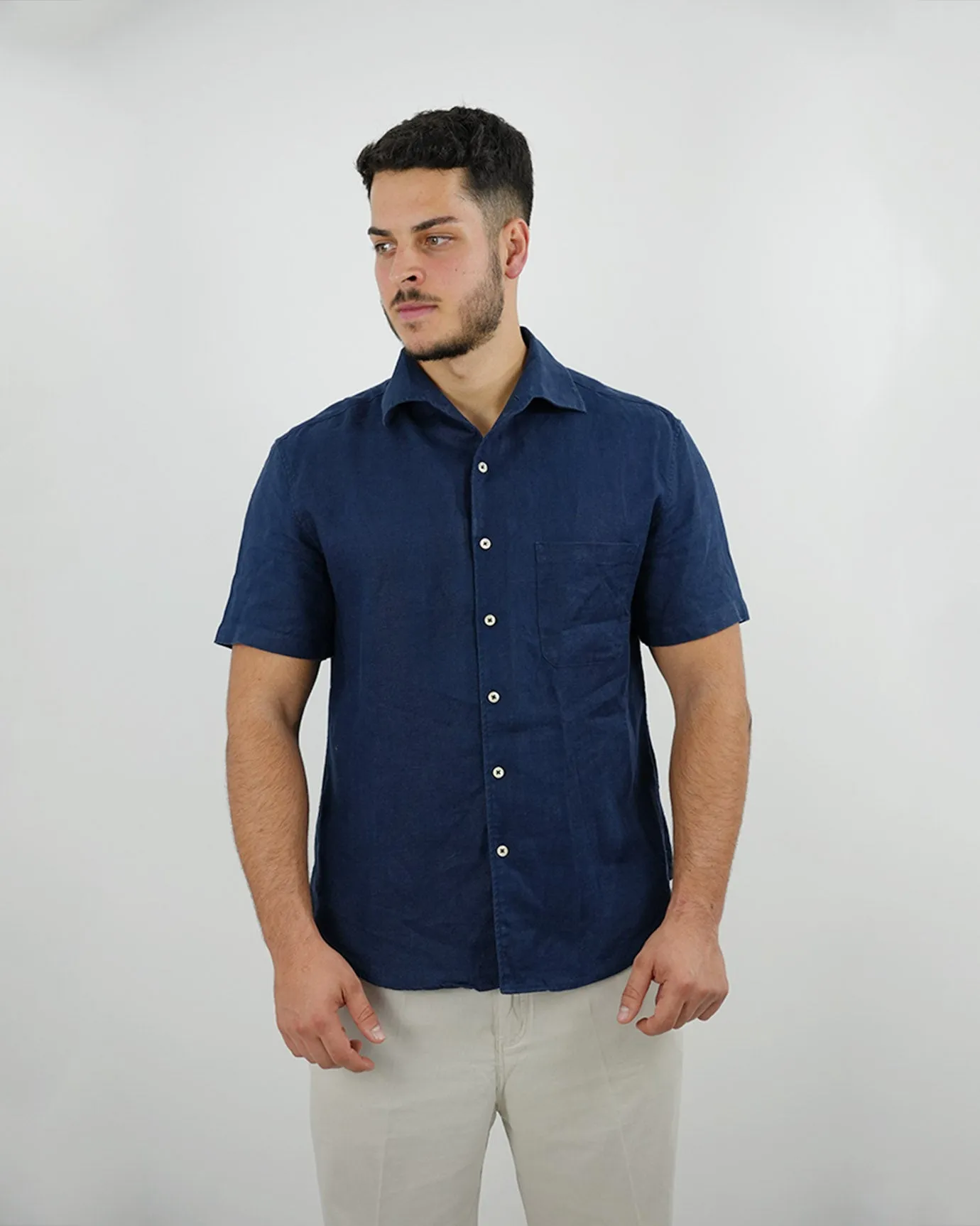 Milano Linen Dark Blue Shirt