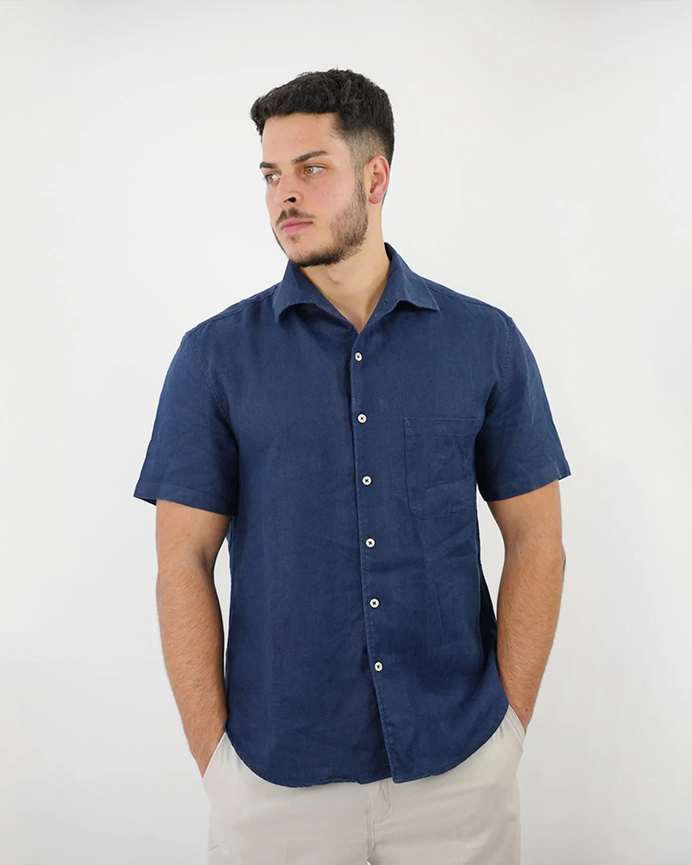 Milano Linen Dark Blue Shirt