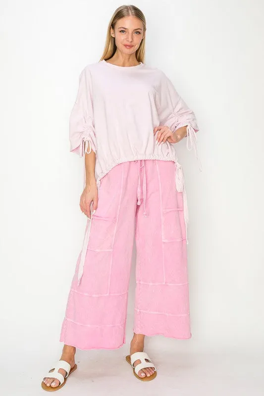 Mineral Wash Wide Leg Pants (2 Options)