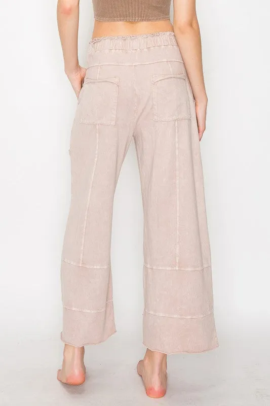 Mineral Wash Wide Leg Pants (2 Options)