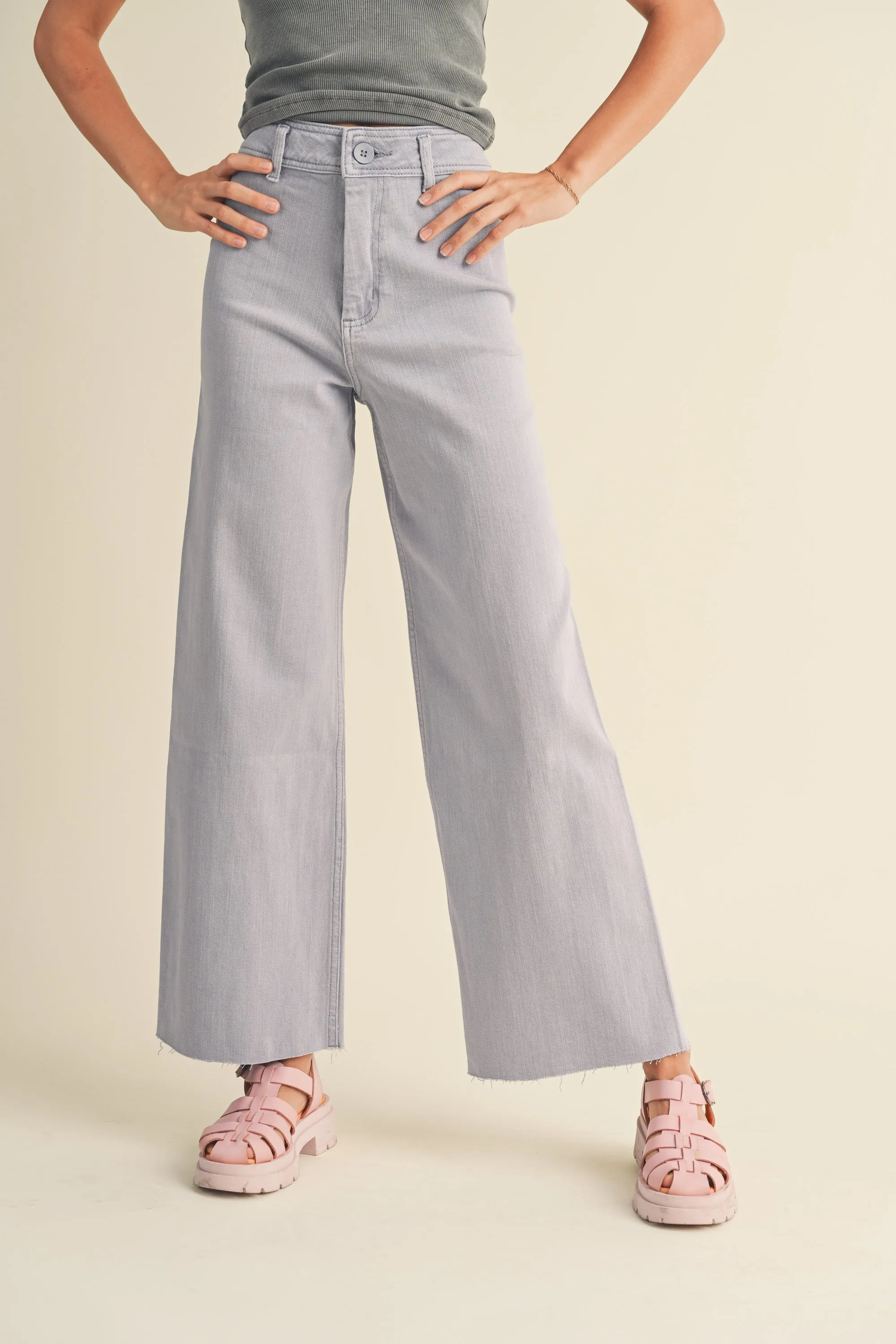 Mona Straight Wide Leg Denim (Assorted Colors)