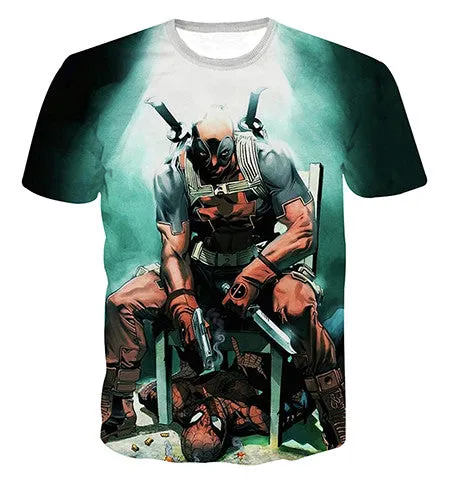 New Arrive American Comic Badass Deadpool T-Shirt Tees Men Women Cartoon Characters 3d t shirt Funny Casual tee shirts tops