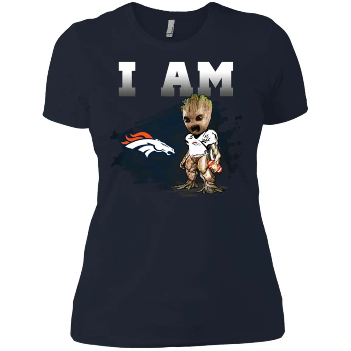 Nfl Denver Broncos I Am Groot T-shirt Women Cotton T-Shirt