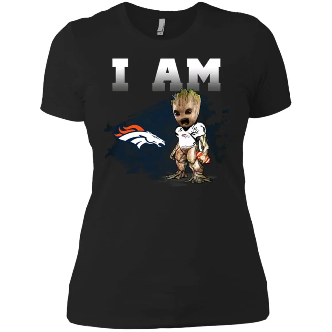 Nfl Denver Broncos I Am Groot T-shirt Women Cotton T-Shirt