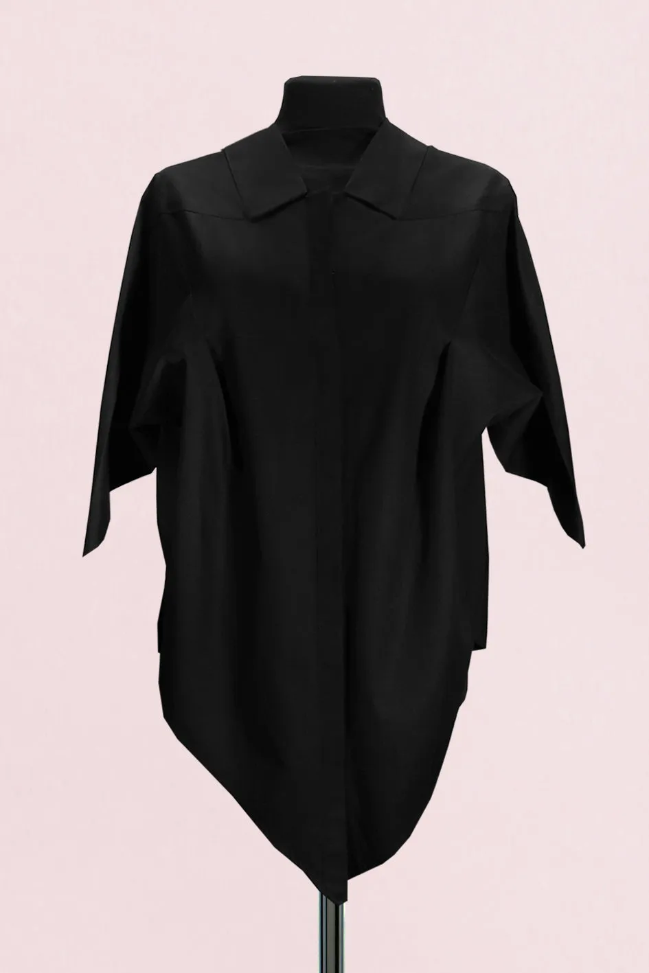 Origami Short Sleeves Classic Cotton Shirt / Black