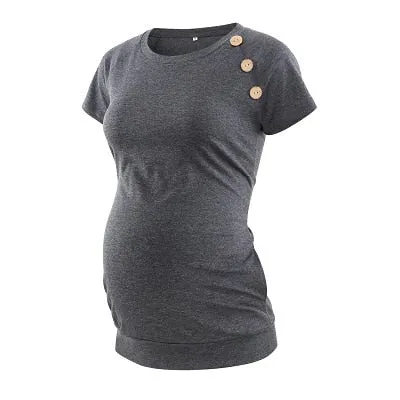 Pack Of 3Pcs Maternity Clothes Ropa Embarazada Tee Shirt Tops Pregnancy T-Shirt Casual Flattering Side Ruching