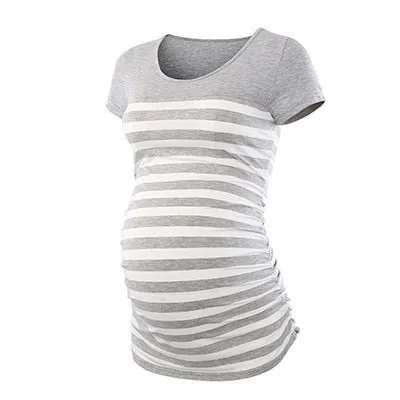 Pack Of 3Pcs Maternity Clothes Ropa Embarazada Tee Shirt Tops Pregnancy T-Shirt Casual Flattering Side Ruching