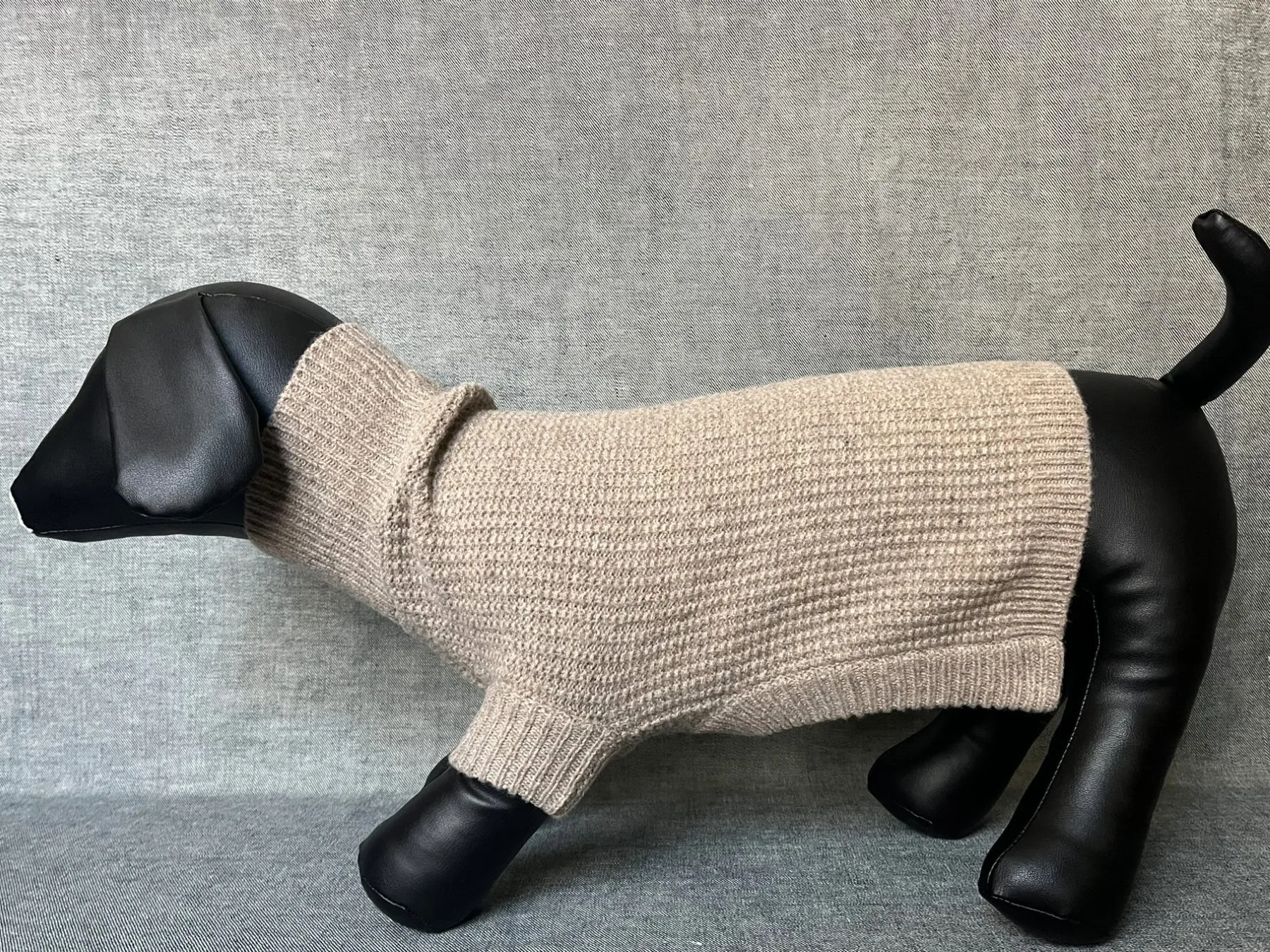 Paws Turtle Neck Seed Stitch Knitted Sweater