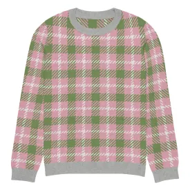 Pink Patriot Plaid Knitted Crewneck Sweater