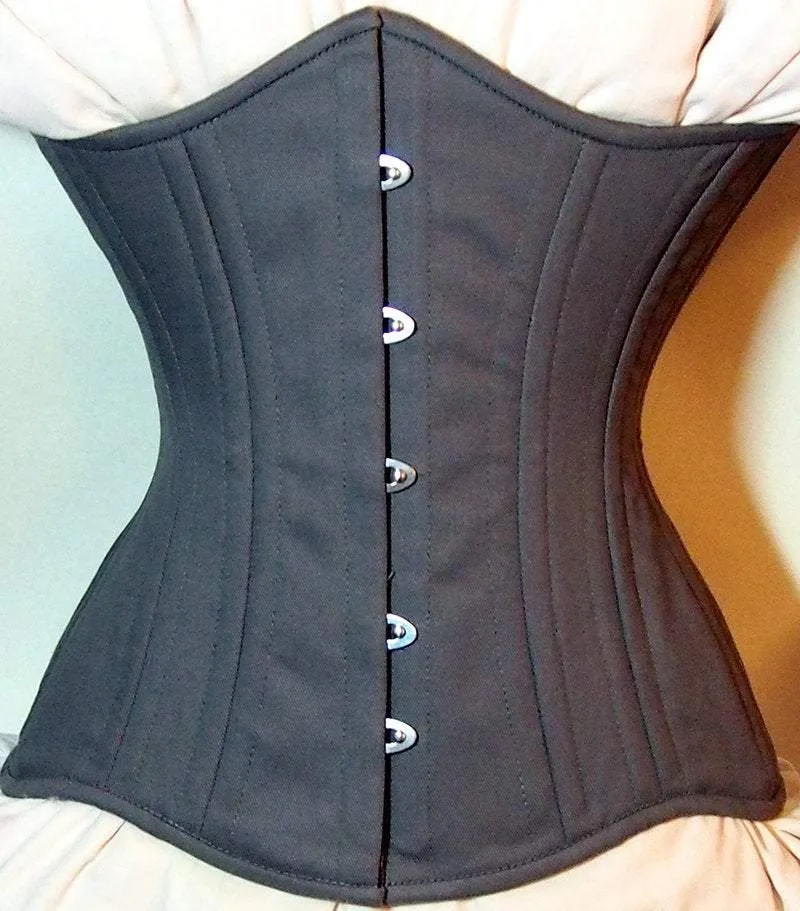 Real double row steelboned underbust cotton corset. Waisttraining fitness edition. Comfortable made to measures corset for waisttraining