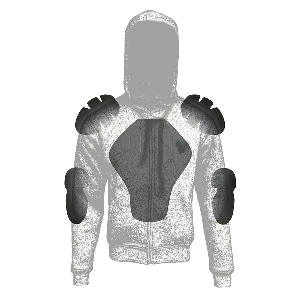 RIDERACT® Mens Motorbike Hoodie Chrome Reinforced with Aramid Fiber