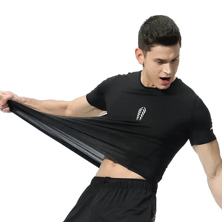 Short Sleeve Sports Tops Seamless Dry Fit Sports Mens Compression Gym Wear Men Gym Tights Gym Fitness Wear