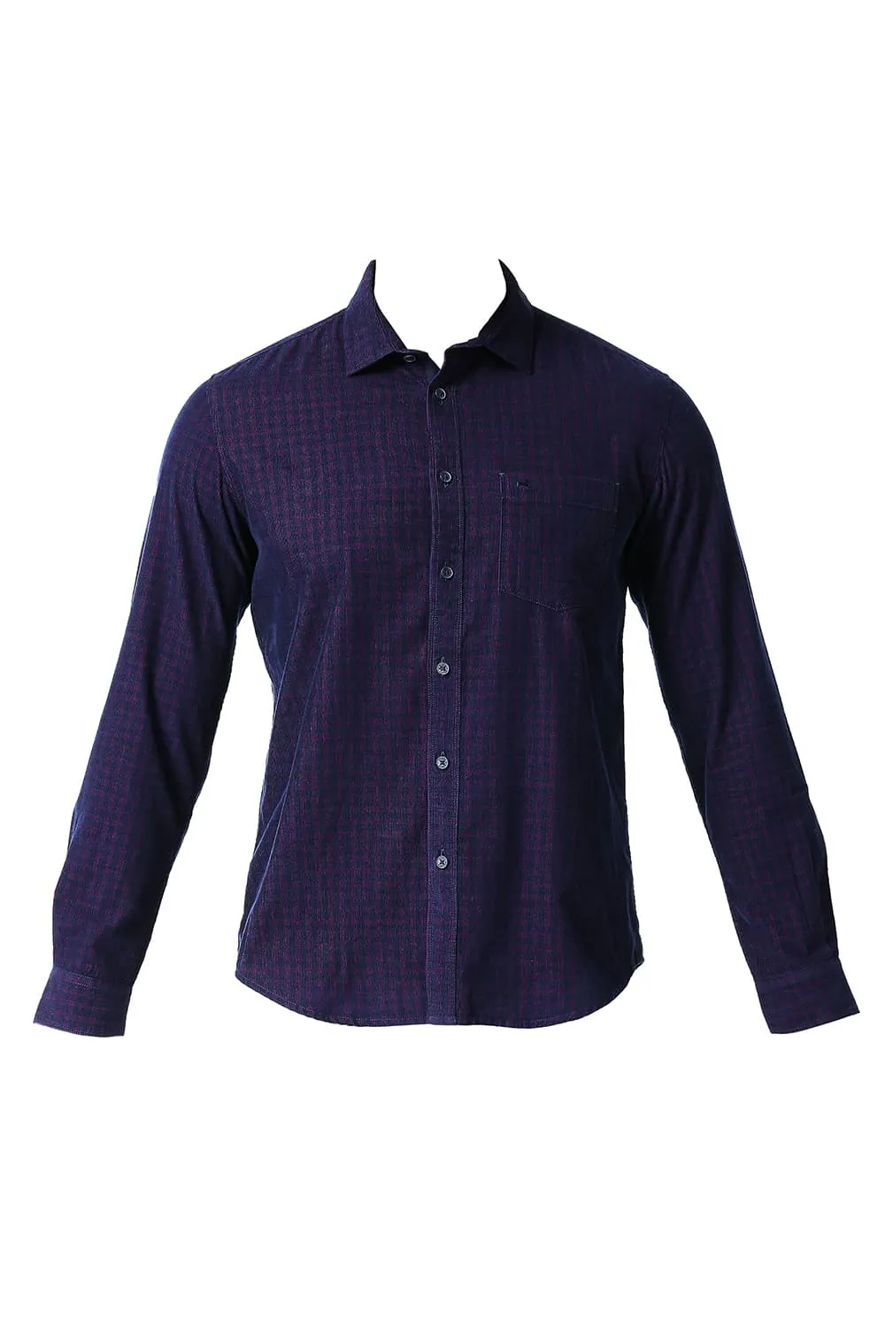 Slim Fit Cotton Corduory Checks Shirt