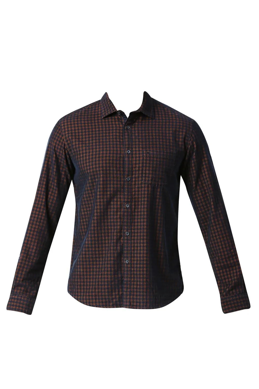 Slim Fit Cotton Corduory Checks Shirt