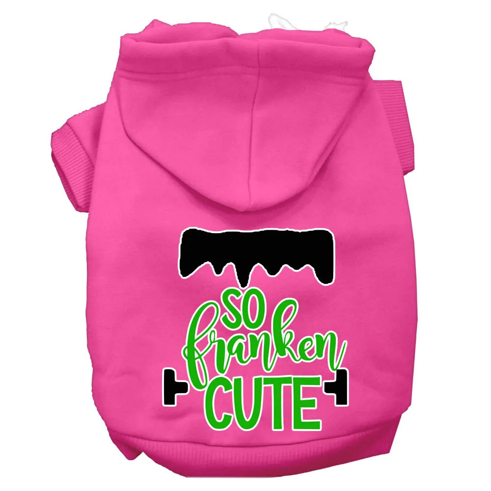 So Franken Cute Screen Print Dog Hoodie Bright Pink Xxxl