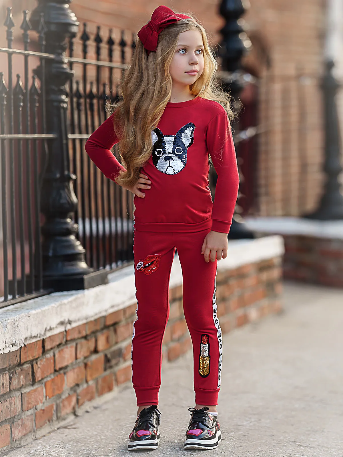 Sparkle Pup Sequin Sweatshirt and Jogger Set