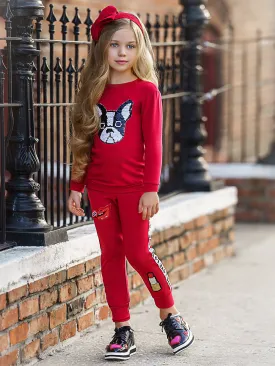 Sparkle Pup Sequin Sweatshirt and Jogger Set