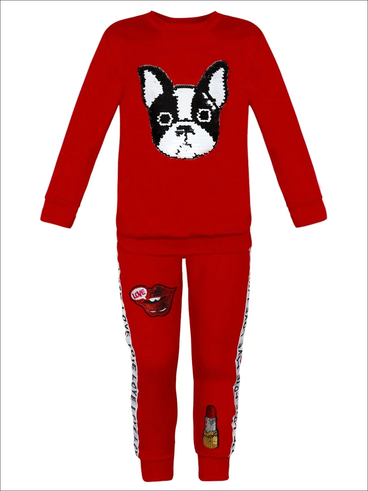 Sparkle Pup Sequin Sweatshirt and Jogger Set