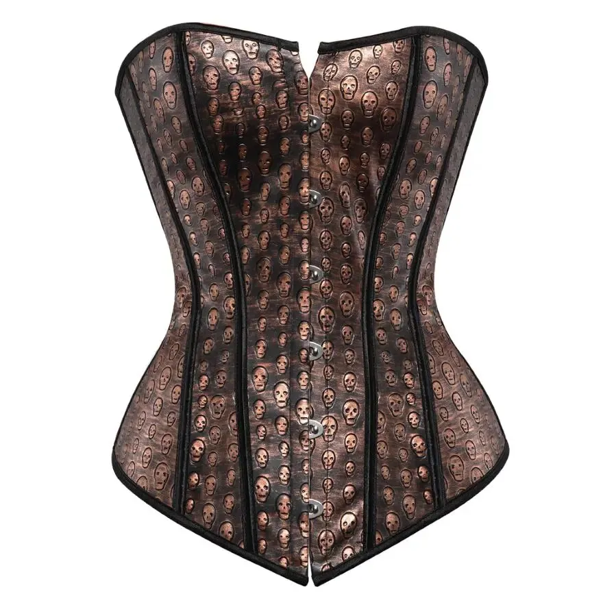 Steampunk Gothic Faux Leather Overbust Corset