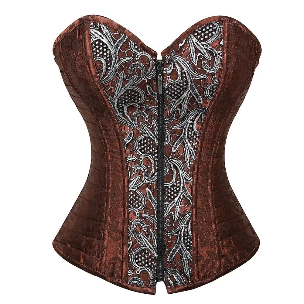 Steampunk Gothic Faux Leather Overbust Corset