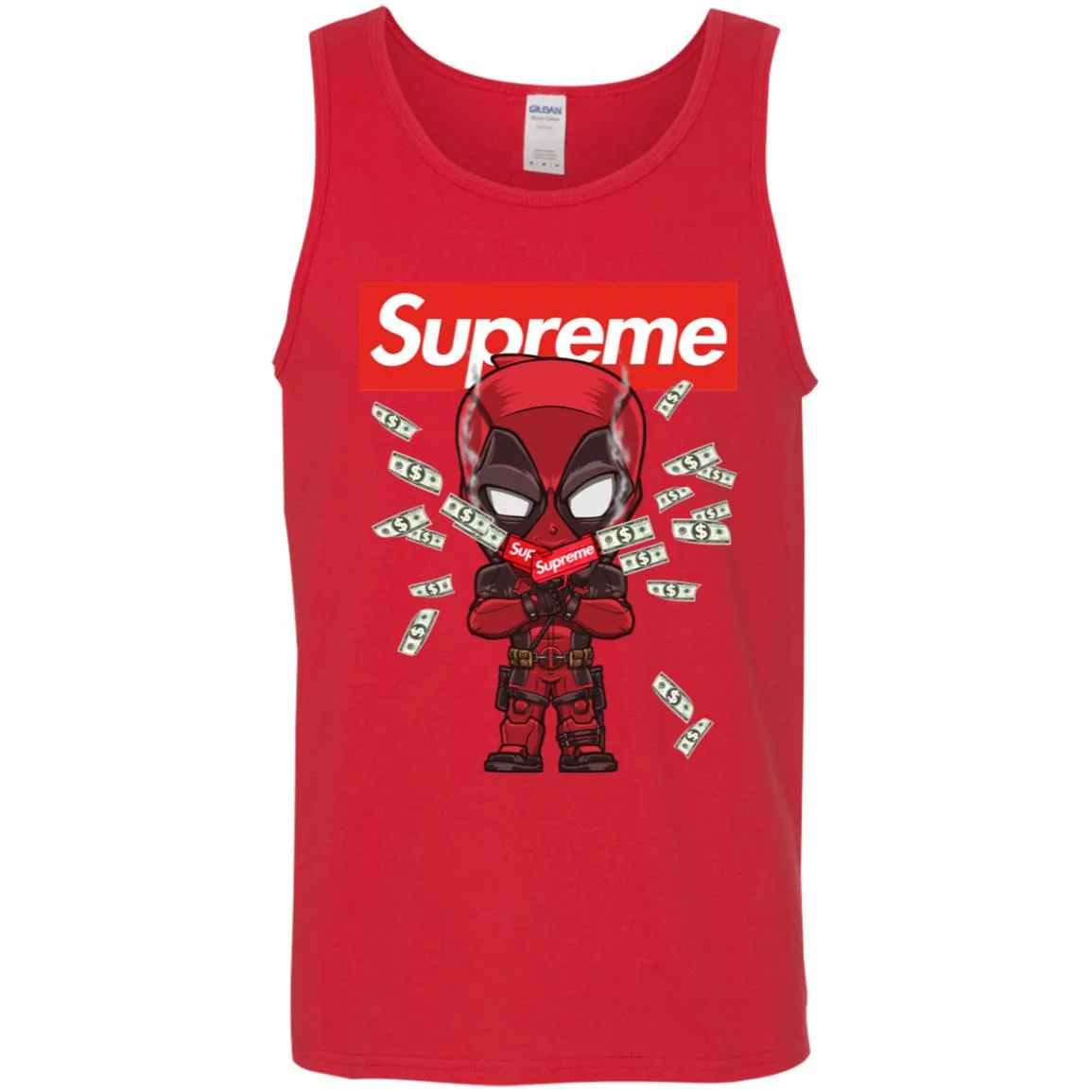 Supreme Deadpool Funny T-shirt Men Cotton Tank