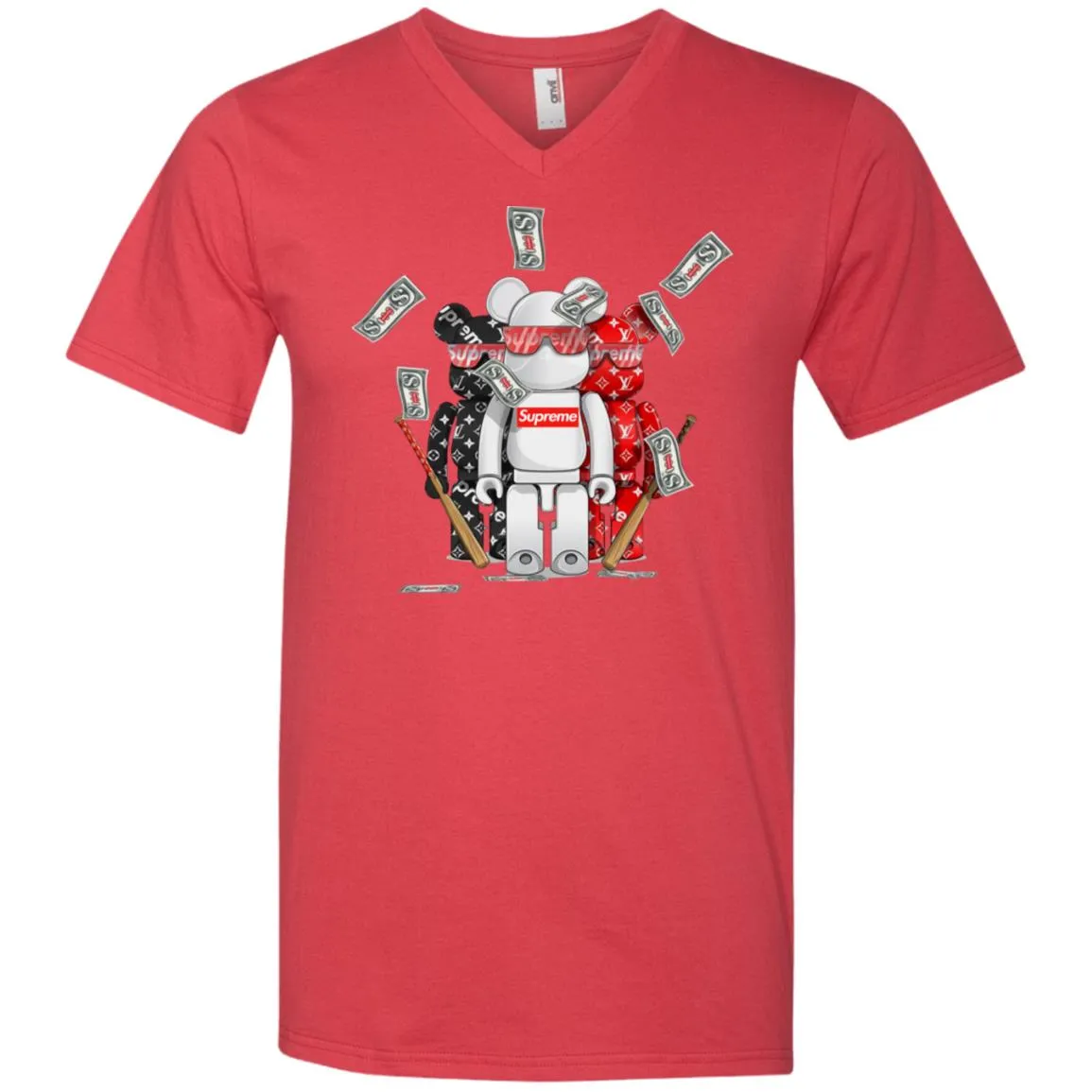 Supreme Lego Robot T-shirt Men V-Neck T-Shirt