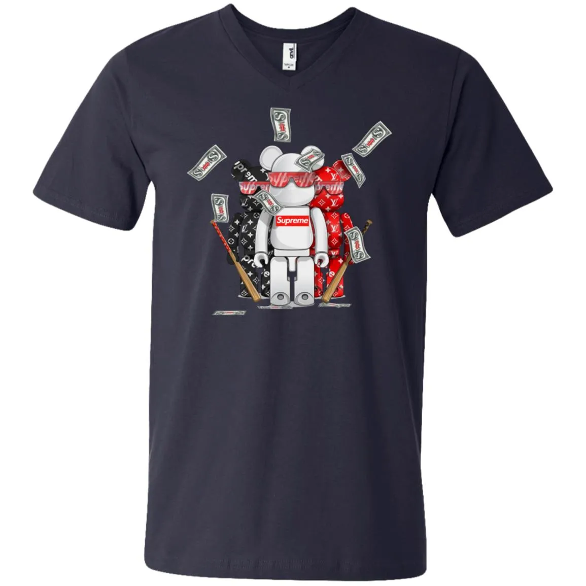 Supreme Lego Robot T-shirt Men V-Neck T-Shirt