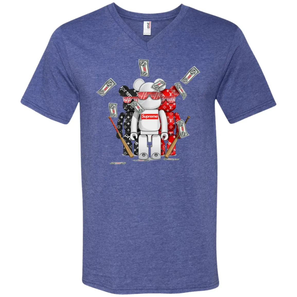 Supreme Lego Robot T-shirt Men V-Neck T-Shirt