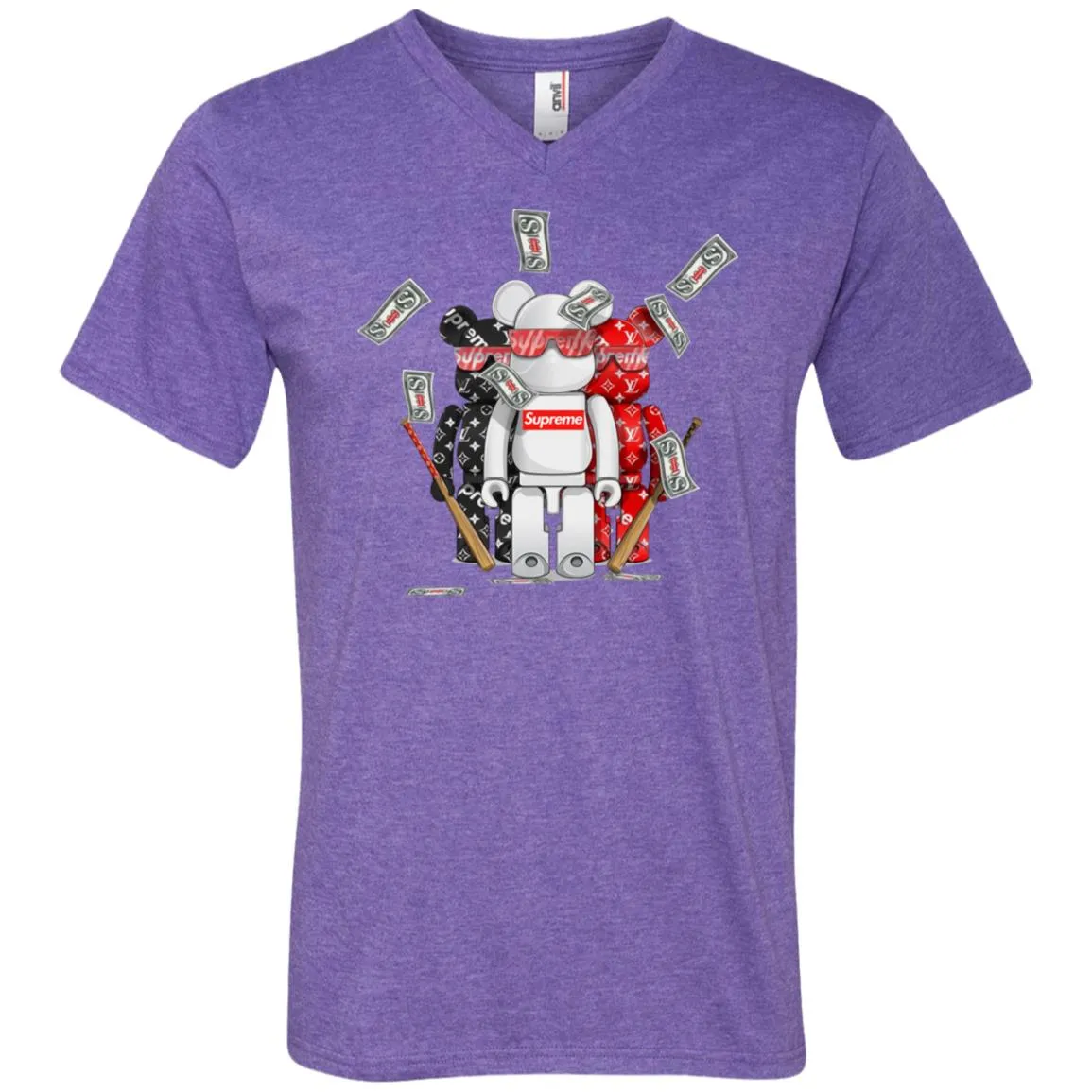 Supreme Lego Robot T-shirt Men V-Neck T-Shirt