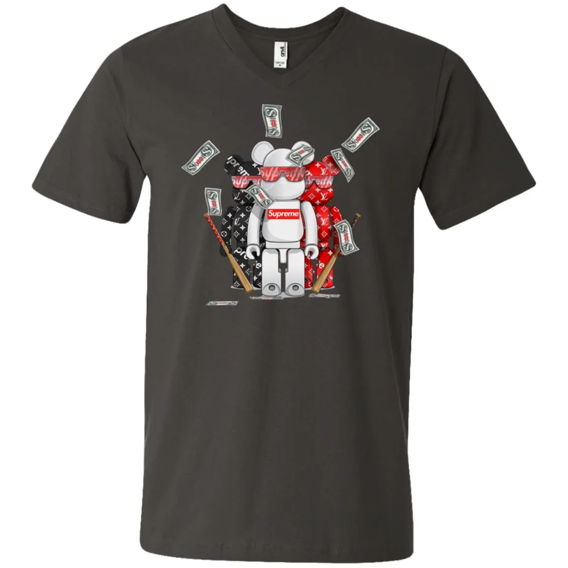 Supreme Lego Robot T-shirt Men V-Neck T-Shirt