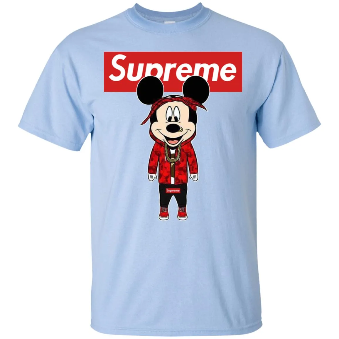 Supreme Mickey Style Fashion T-shirt Men Cotton T-Shirt