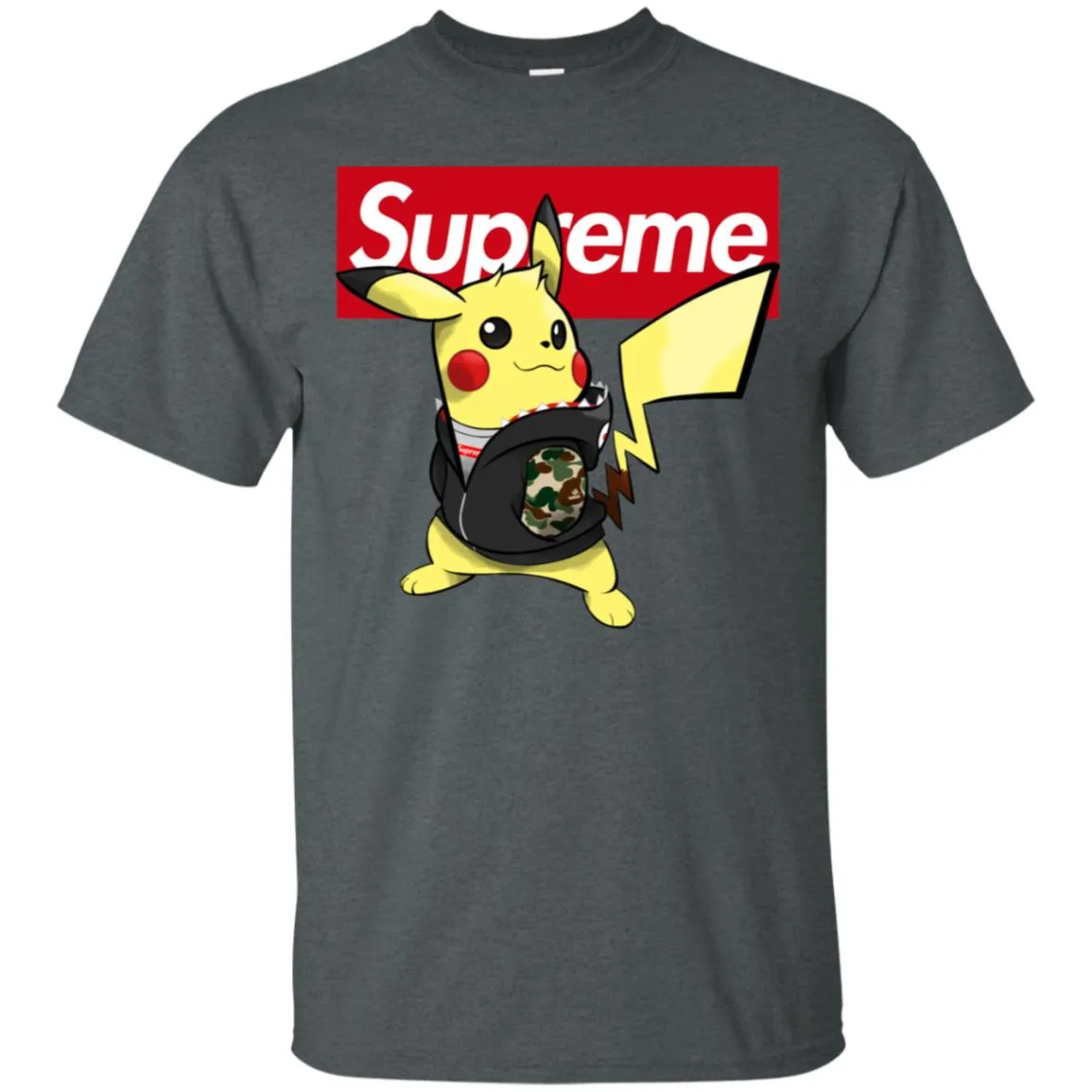 Supreme Pikachu T-shirt Men Cotton T-Shirt