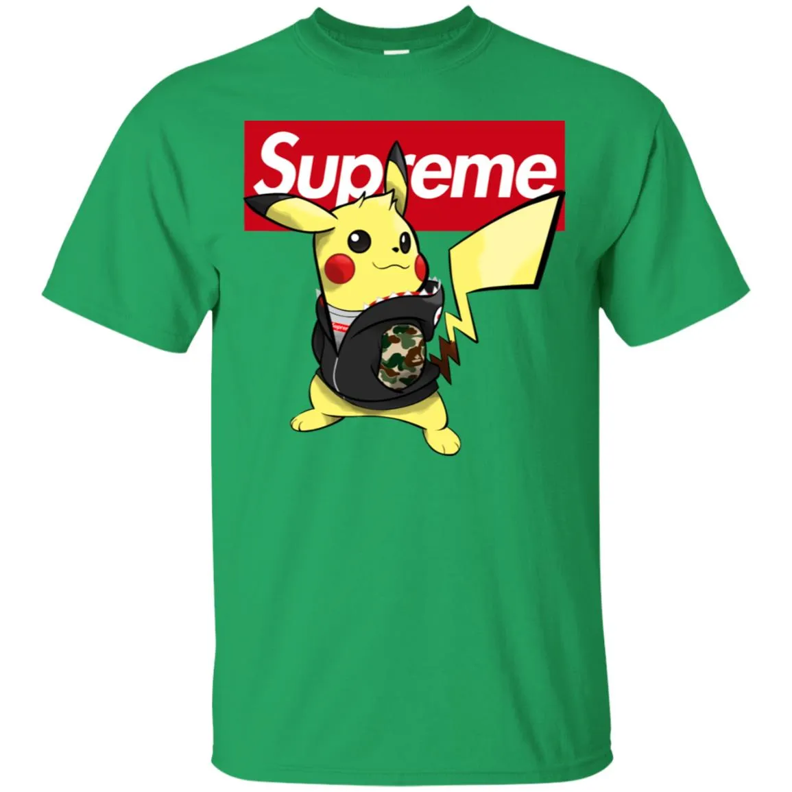 Supreme Pikachu T-shirt Men Cotton T-Shirt