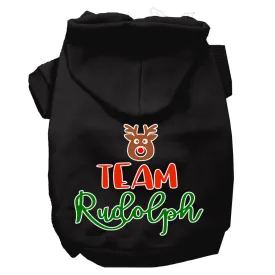 Team Rudolph Screen Print Dog Hoodie Black Xl