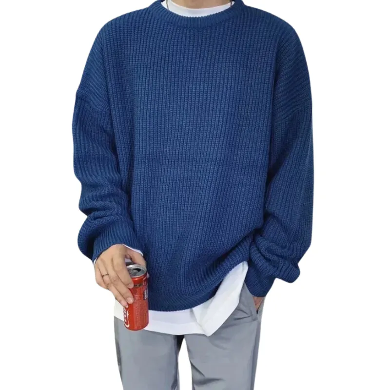 Textured Knit Crew Neck Sweater