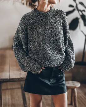 The Grey Sparkly Fluffy Knit Sweater