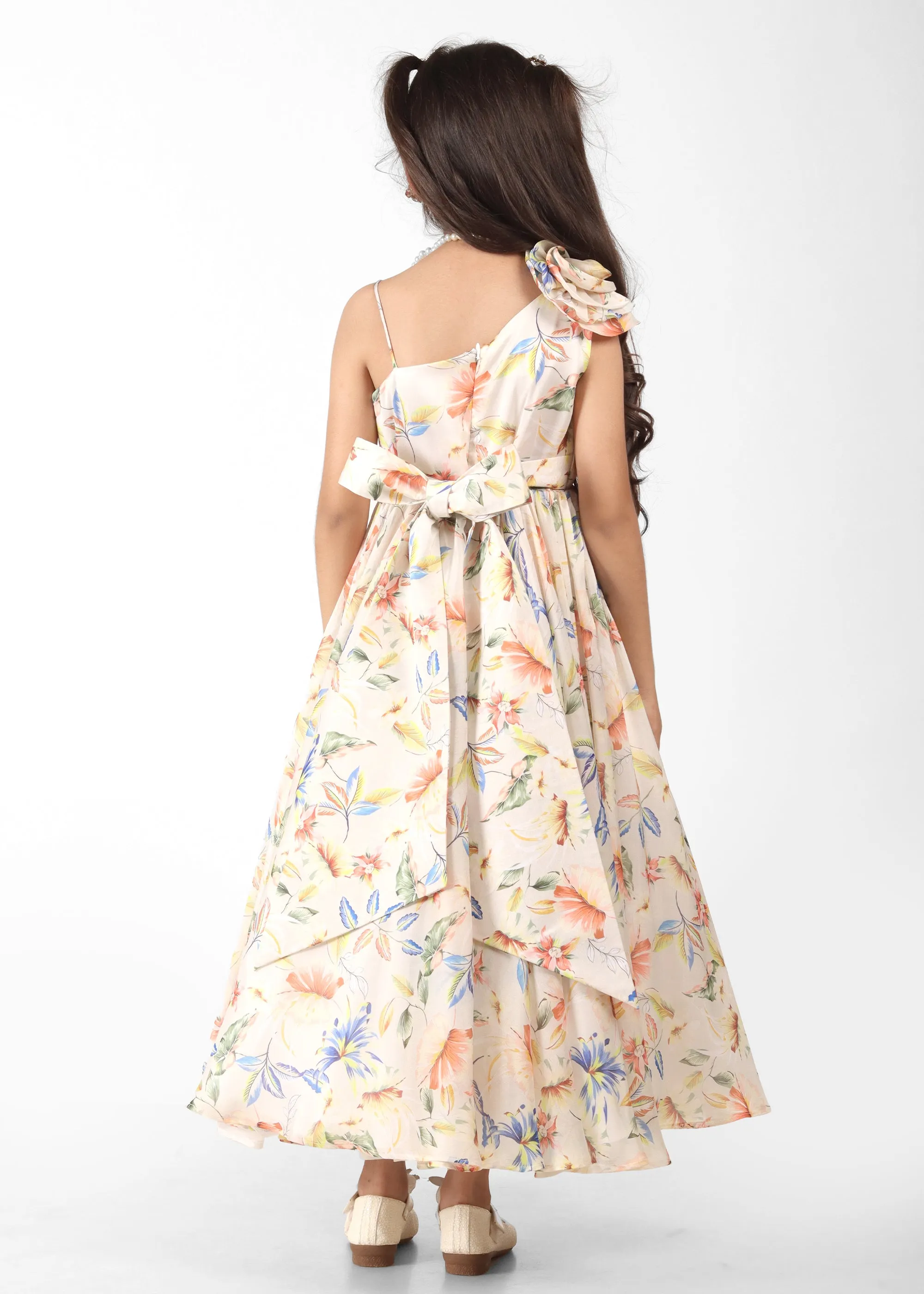 Tropical Breeze One-Shoulder Gown