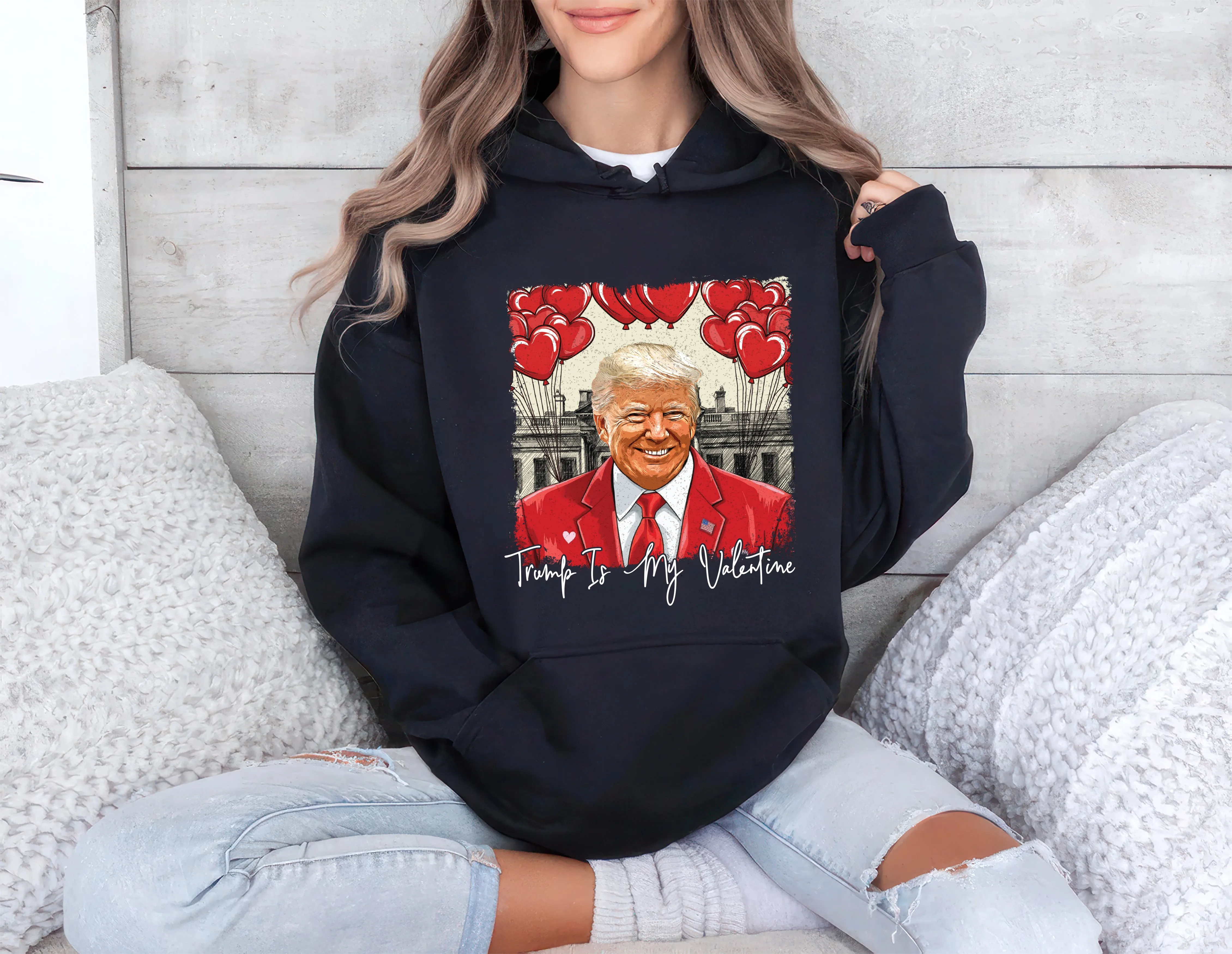 Trump Is My Valentine Hoodie, Political MAGA Valentine Pullover Hoodie