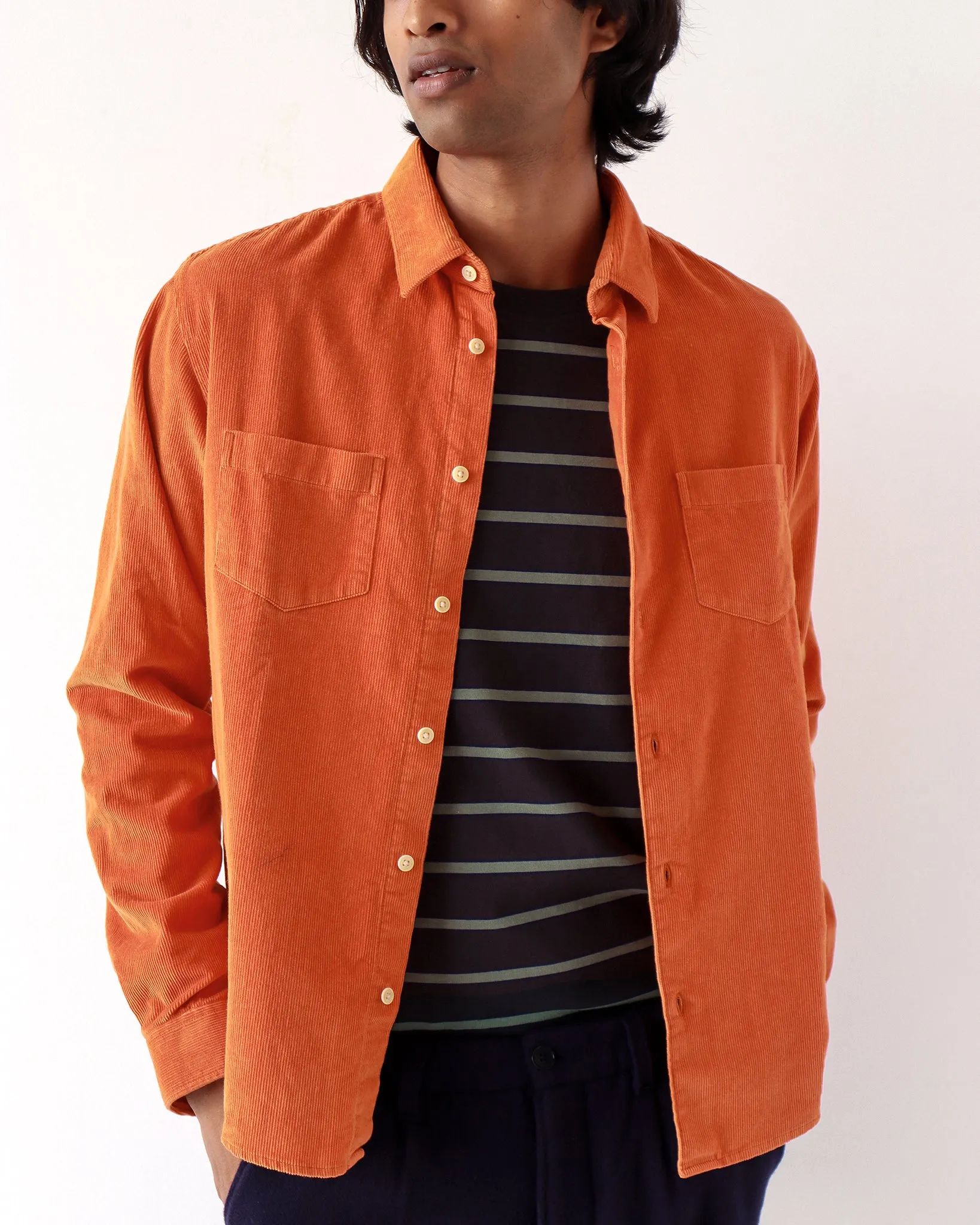 Two Pocket Shirt - Burnt Orange Corduroy