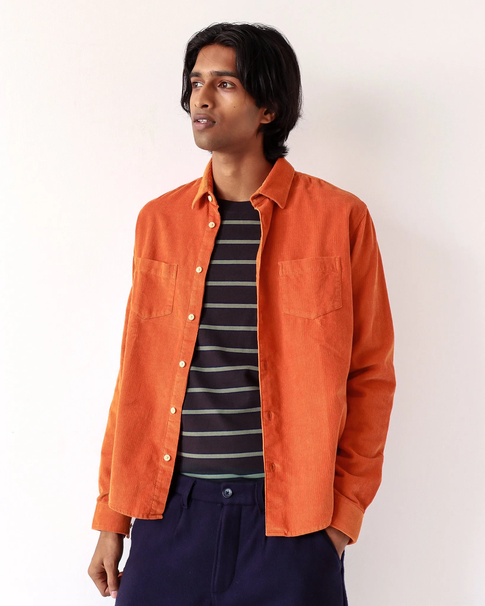 Two Pocket Shirt - Burnt Orange Corduroy