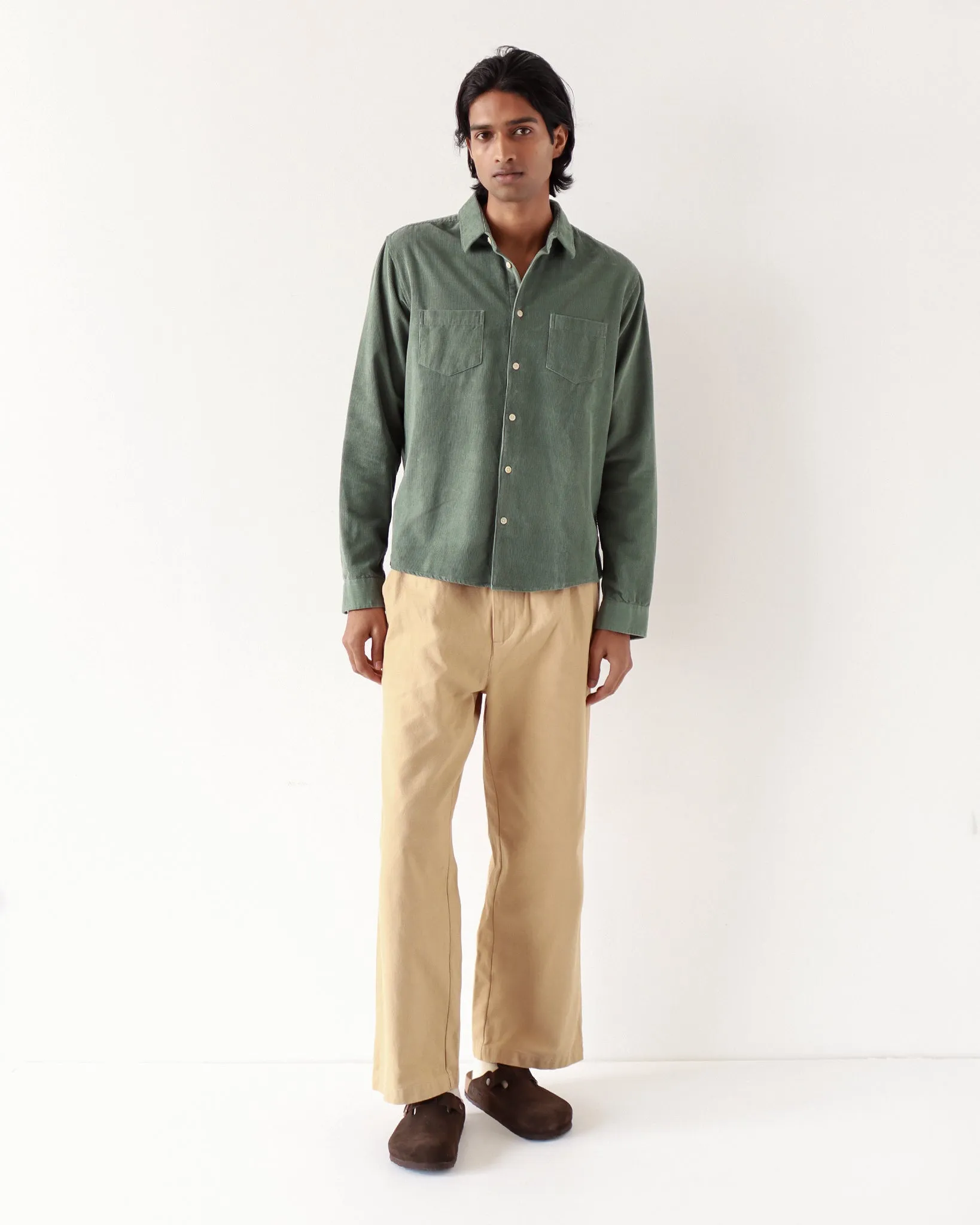 Two Pocket Shirt - Forest Green Corduroy