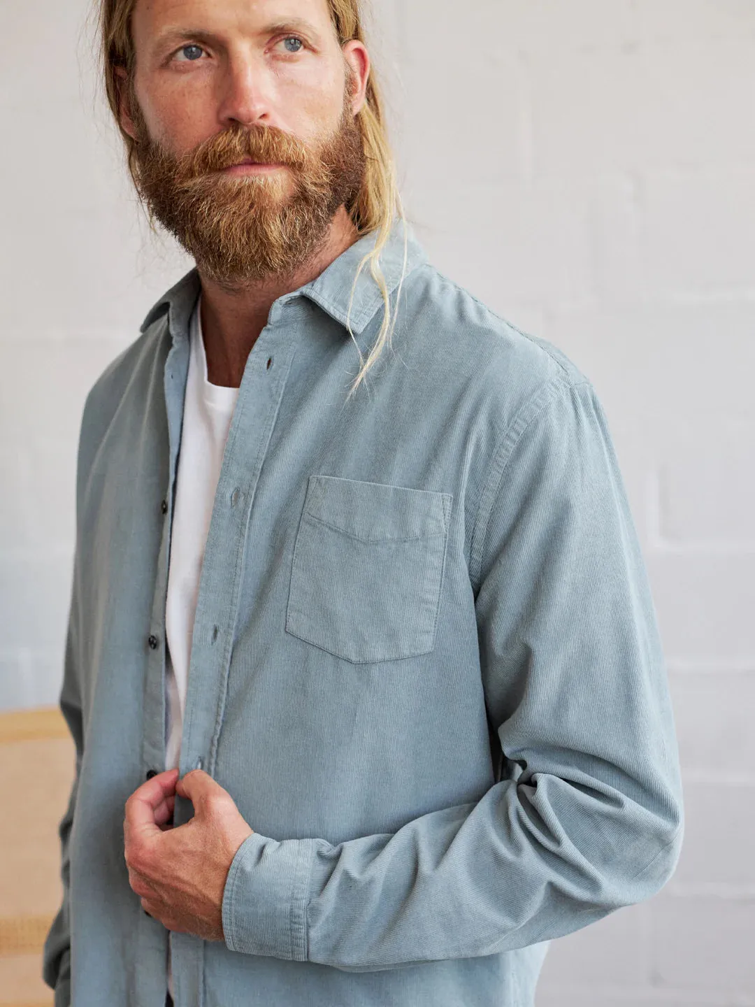 TWOTHIRDS Cook shirt misty blue men