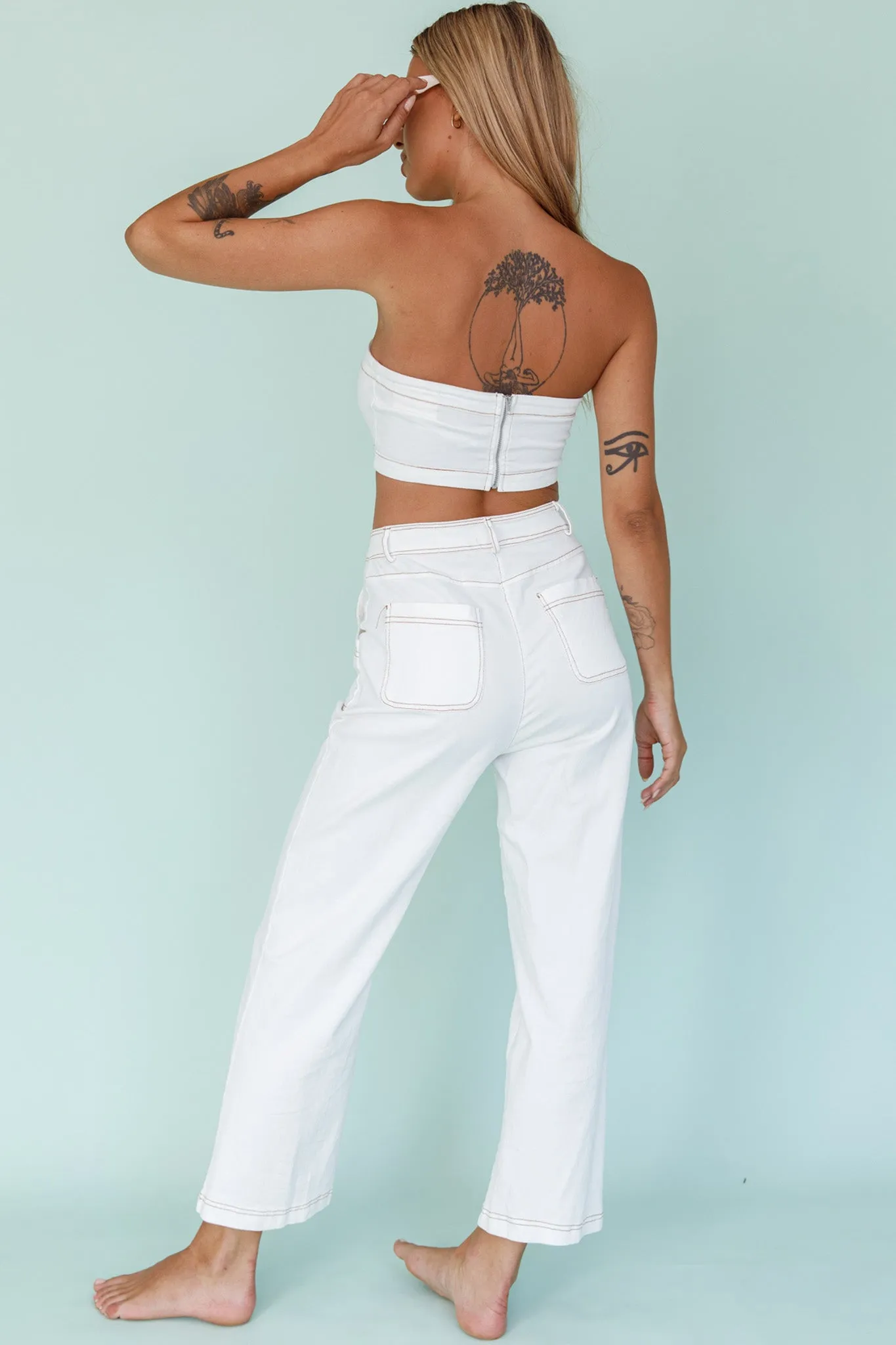 Uptown Wide Leg Pants White