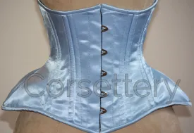 Very wide hips double row steel boned underbust corset from satin. Real waist training corset for tight lacing. Gothic, steampunk corset