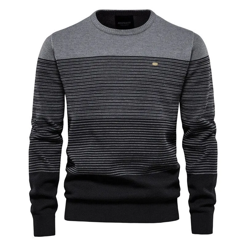 West Louis™ Casual O-Neck Cotton Knitted Sweater Pullover